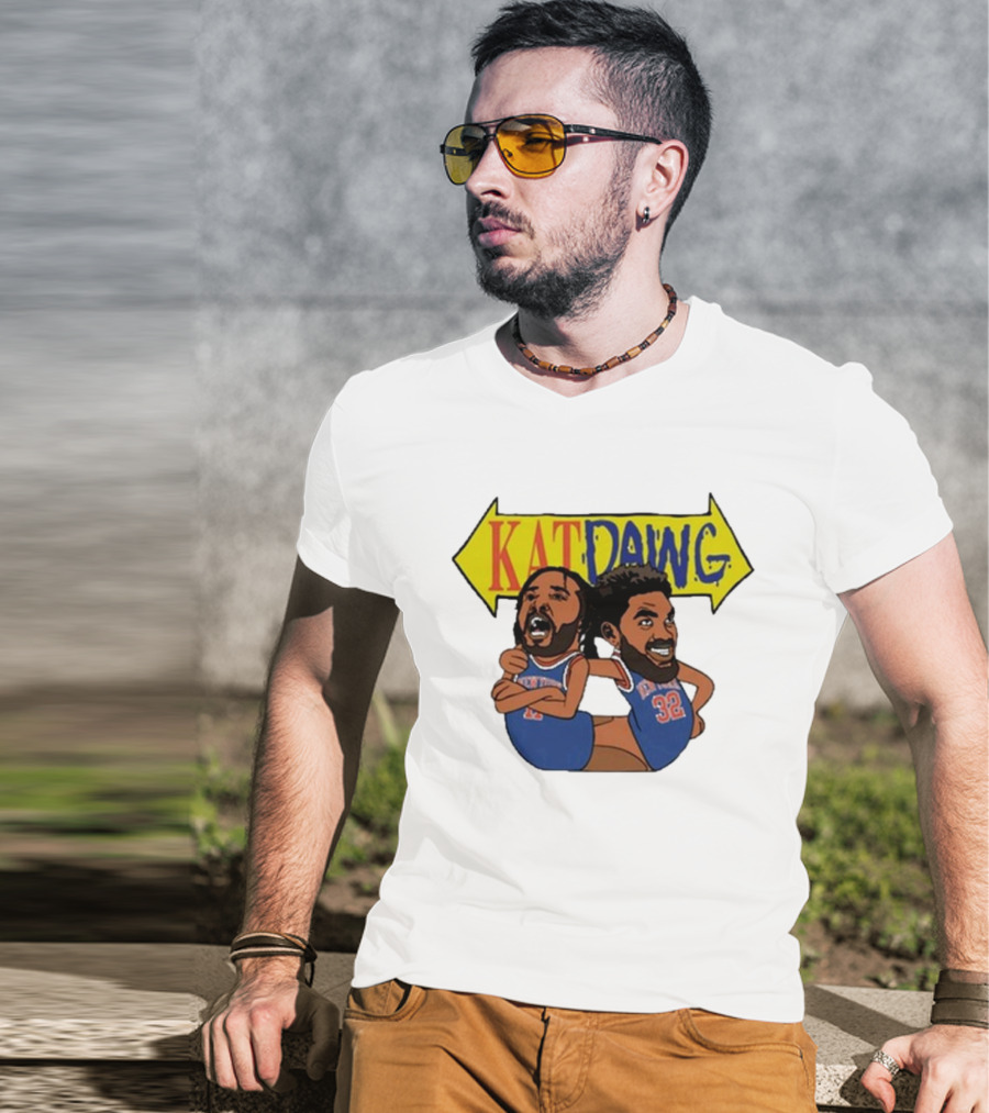 Big Knick Energy Kat Dawg Basketball Cartoon Duo T-Shirt