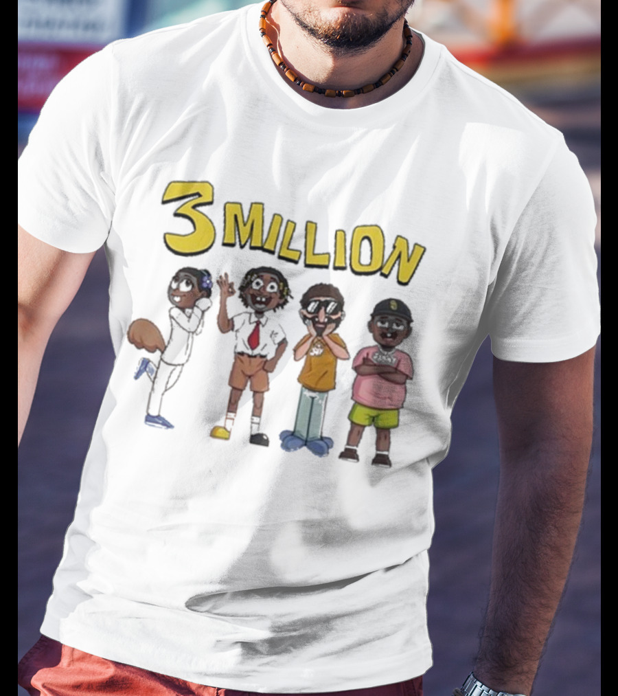 Daydrian Harding 3 Million Subscribers Celebration With Cartoon Characters T-Shirt