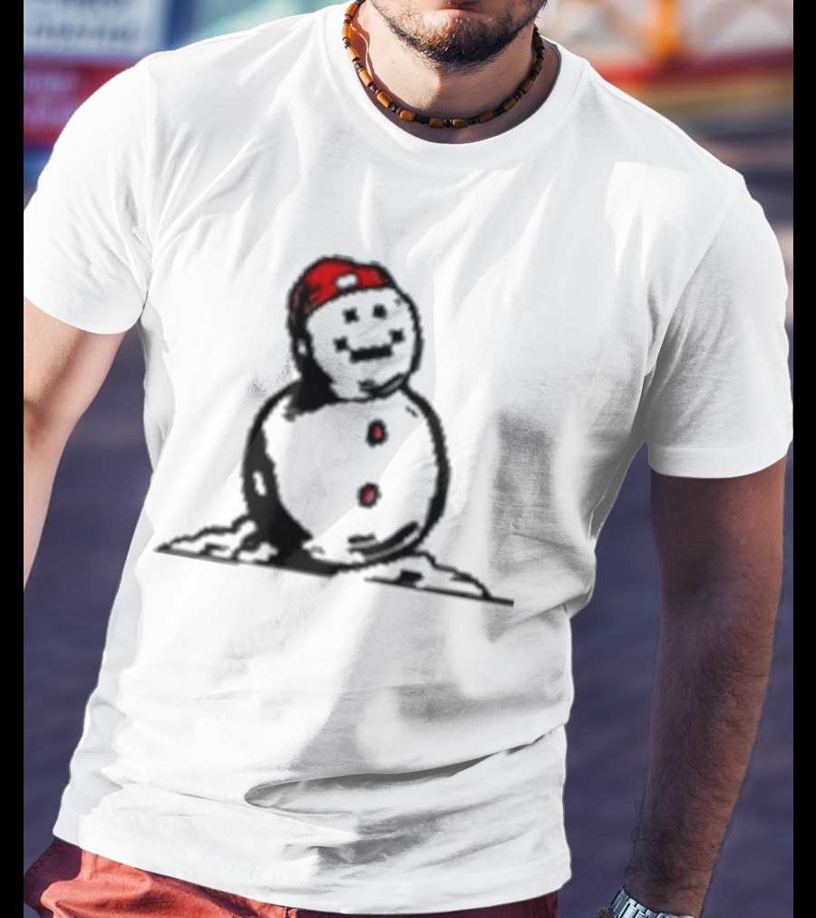 Quackity Snowman With Red Beanie T-Shirt