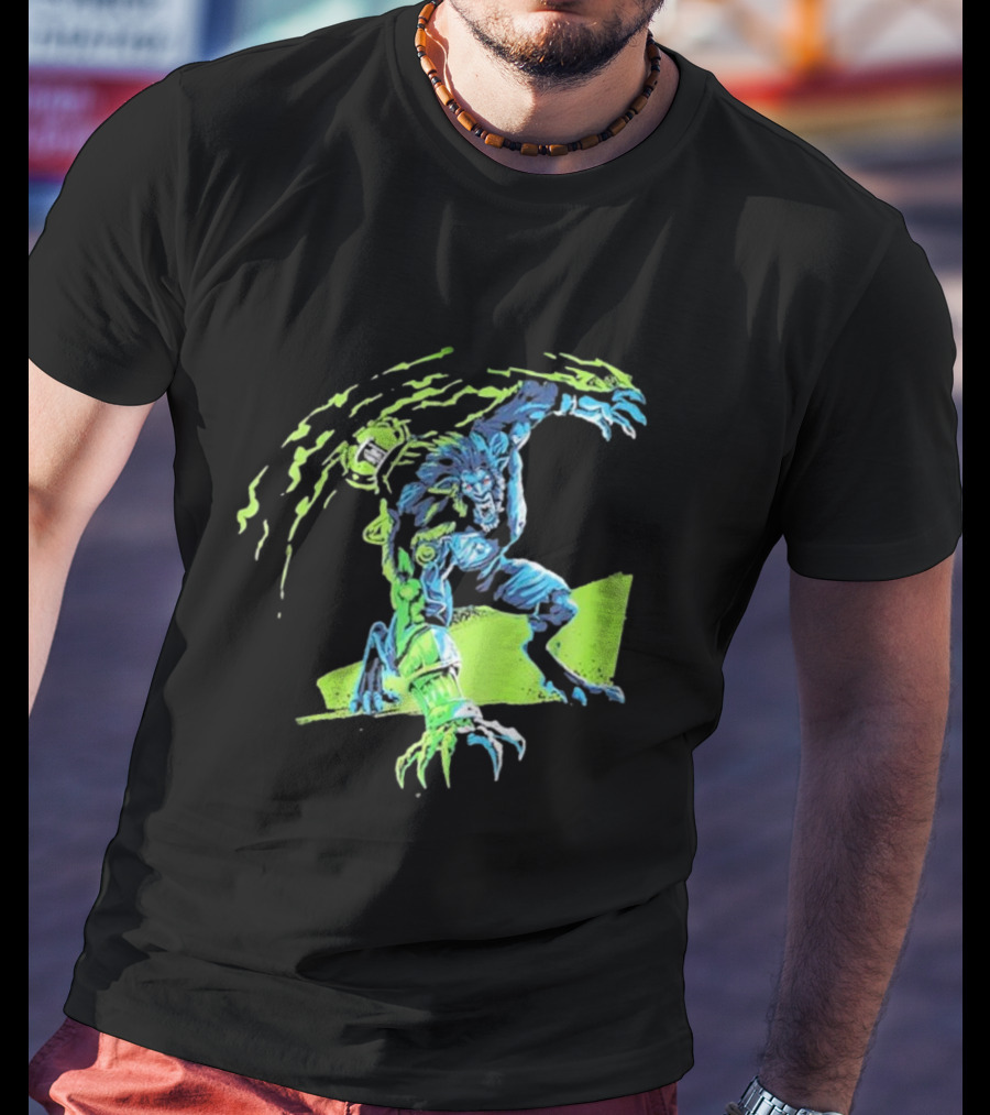 Arcane Warwick Champion Of Legends League Monster Claws And Green Energy Burst T-Shirt
