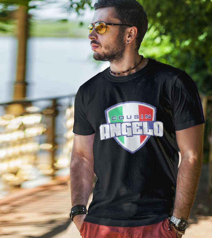Cousin Angelo Italian Shield Tricolor T-Shirt