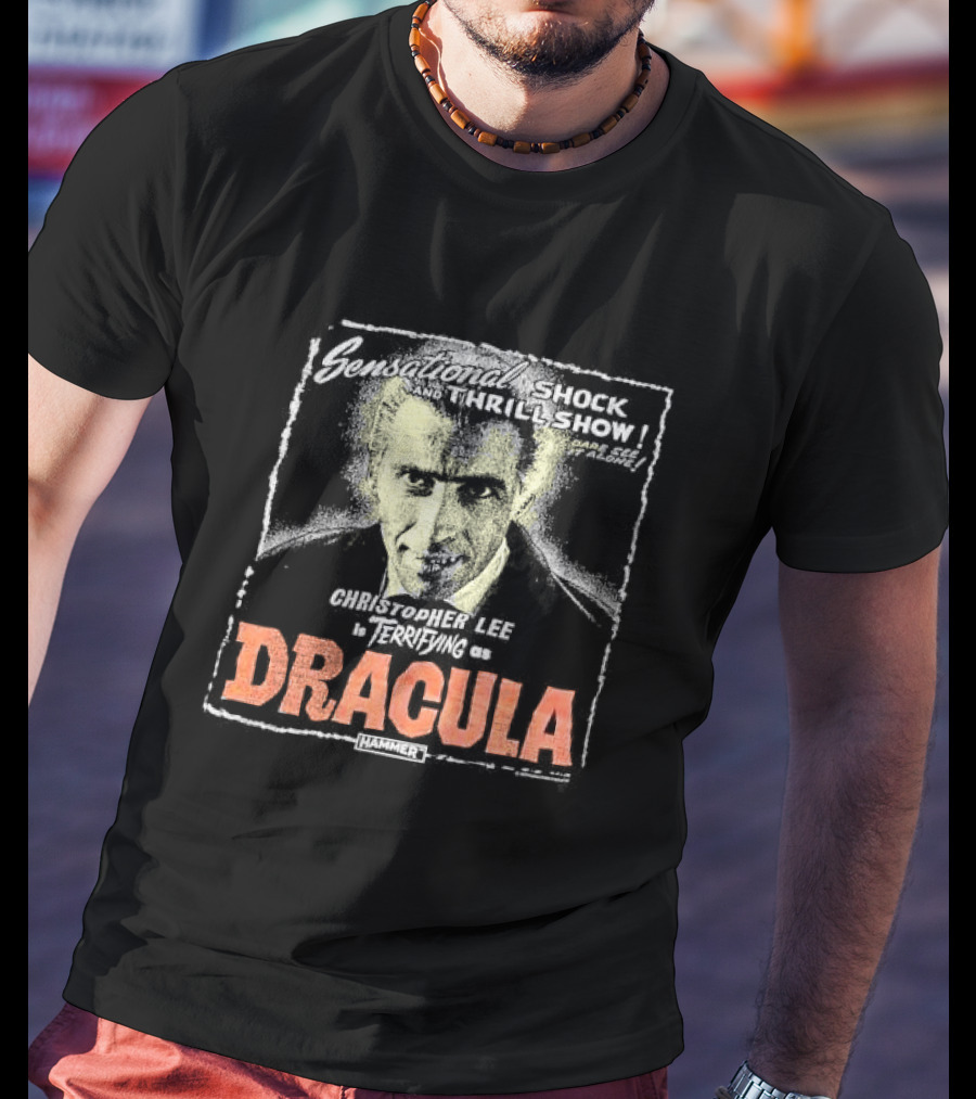 Sensational Shock And Thrill Show Christopher Lee Terrifying As Dracula Hammer T-Shirt