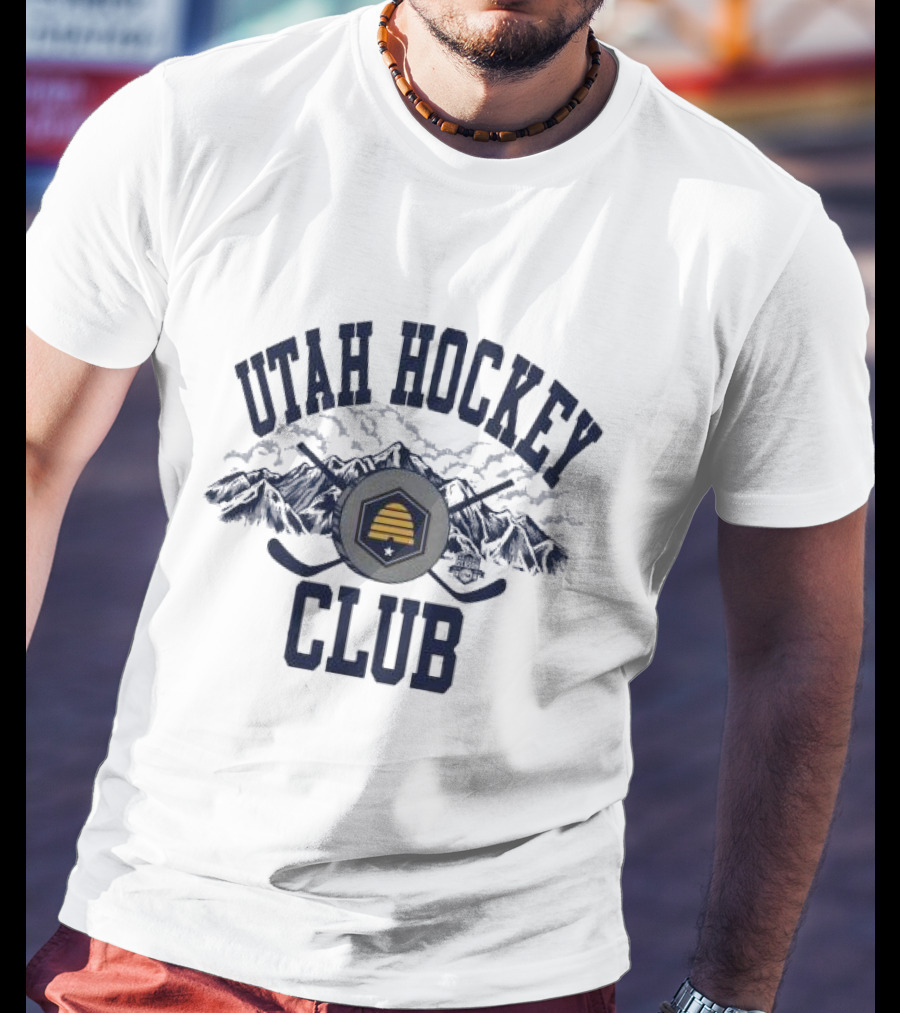 Utah Hockey Club State Flag Mountain Emblem T-Shirt