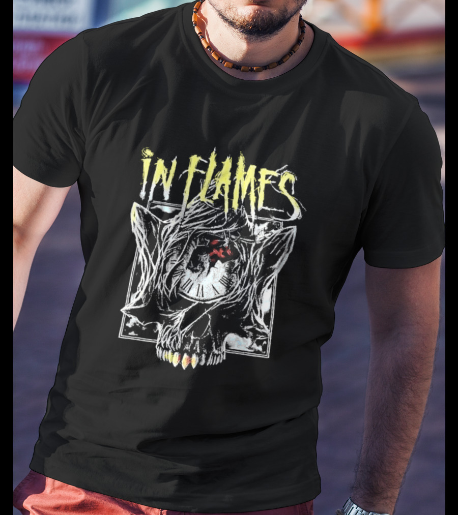 In Flames Skull Clock Graphic Another Lie Another Excuse T-Shirt