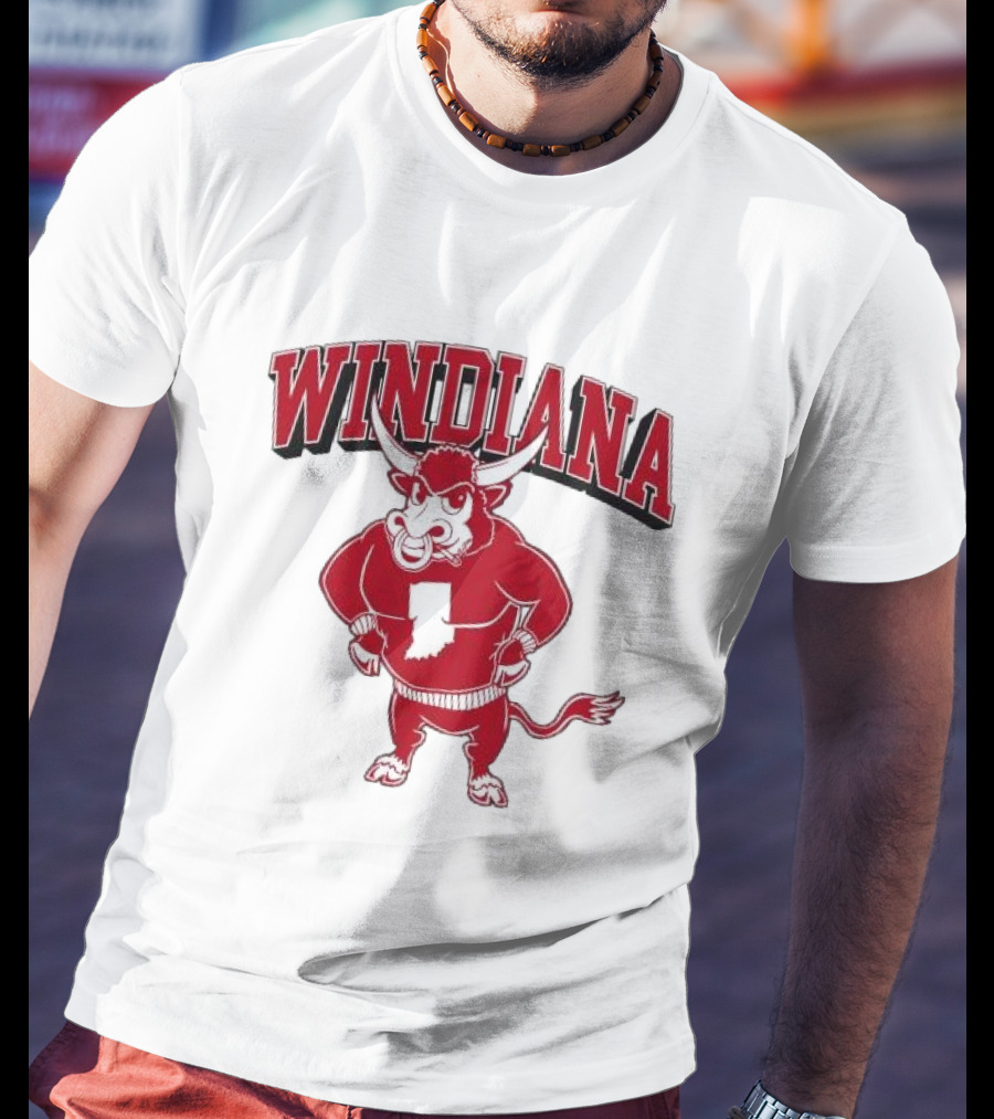 Windiana Red Bull Indiana State Outline T-Shirt