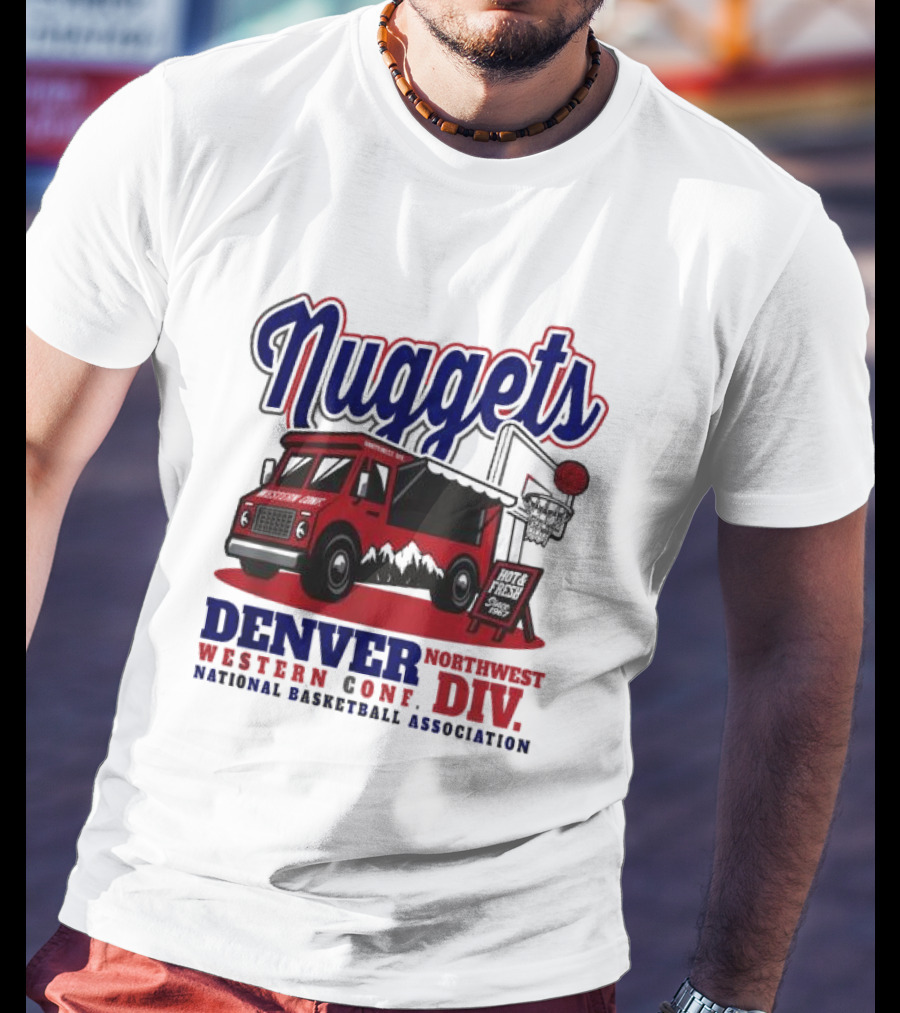 Nuggets Retro Food Truck Denver Northwest Division Western Conference National Basketball Association T-Shirt