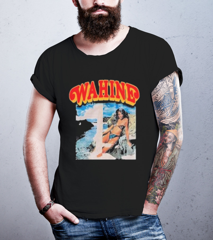 WAHINE Beach Scene With Rosé Vibes T-Shirt