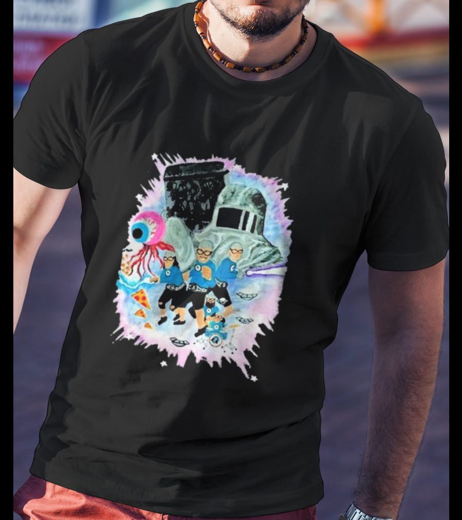 Sanguisugabogg Free Luigi Powdered Milk Pizza Eyeball Space Adventures With Aquabats Helmet And UFOs T-Shirt