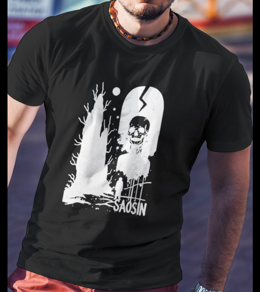 Saosin Over Skeleton Skull And Tree T-Shirt