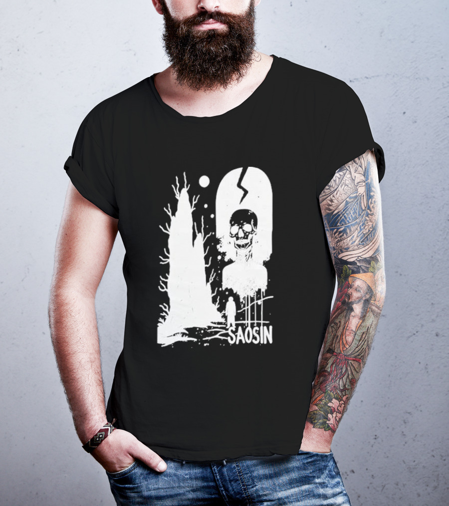 Saosin Over Skeleton Skull And Tree T-Shirt