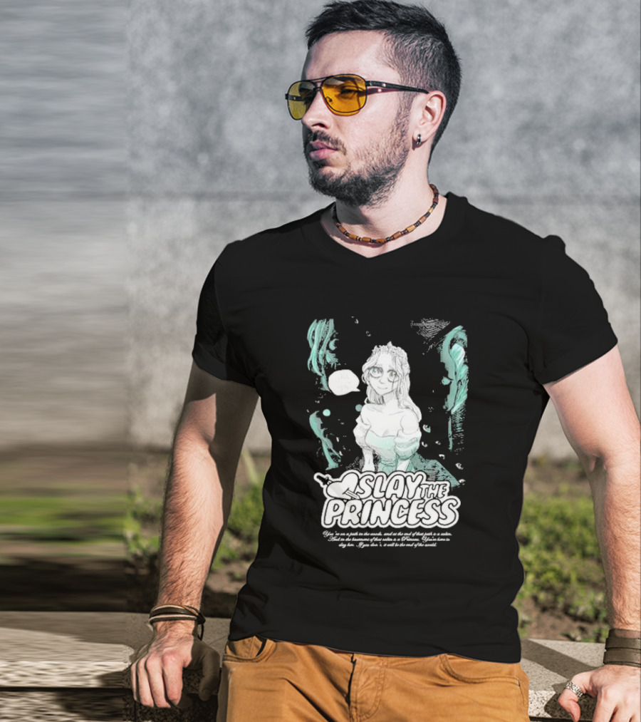 Slay The Princess Horror Game Atmospheric Illustration With Mysterious Text T-Shirt
