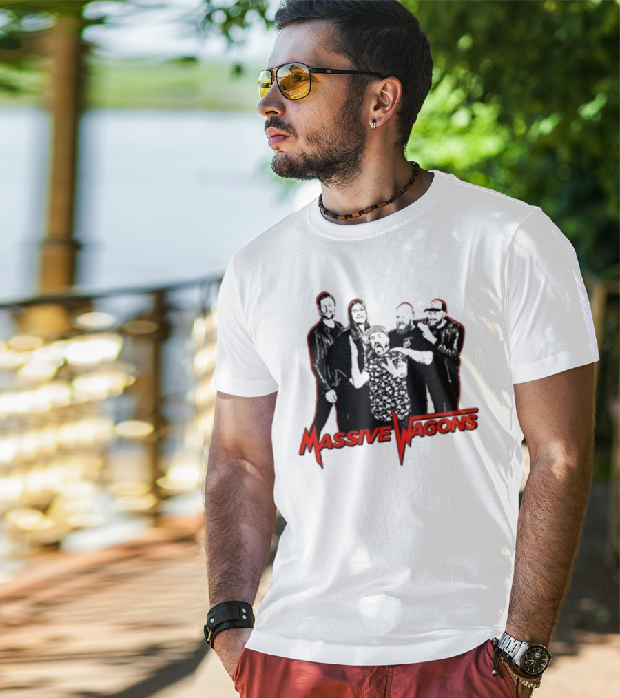 Massive Wagons Band Graphic Red And Black T-Shirt