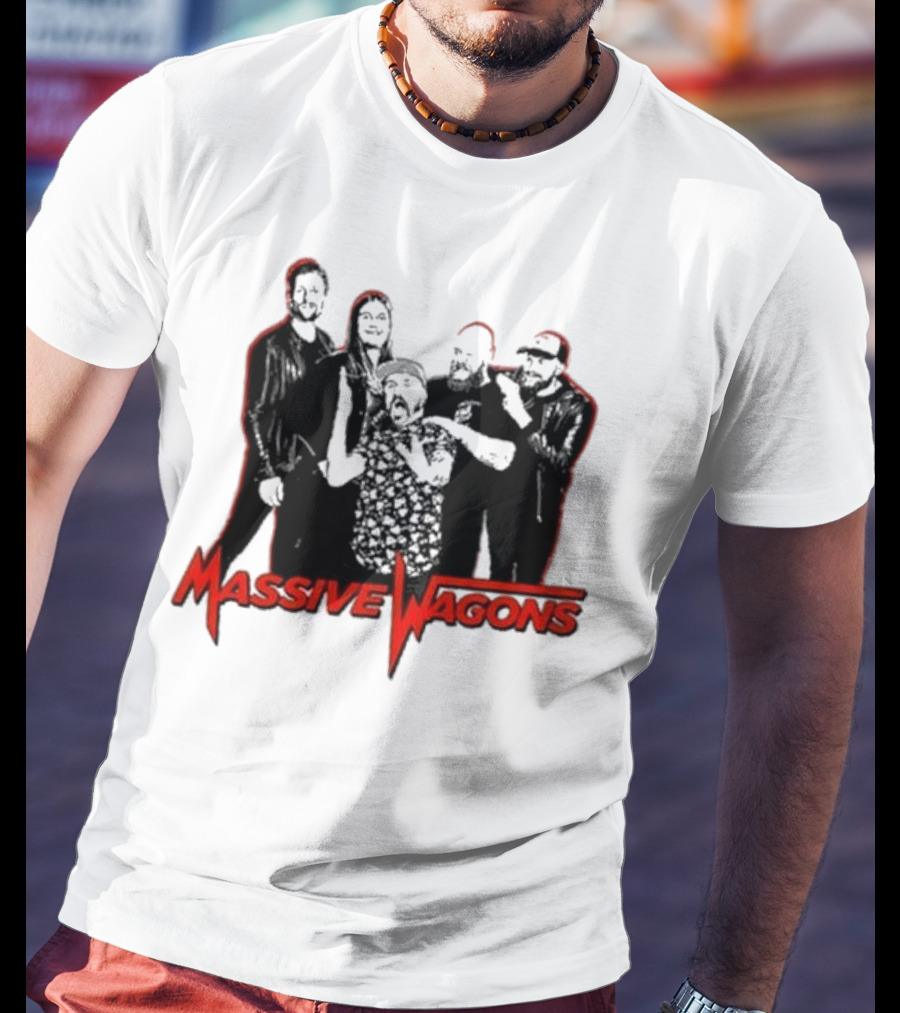 Massive Wagons Band Graphic Red And Black T-Shirt