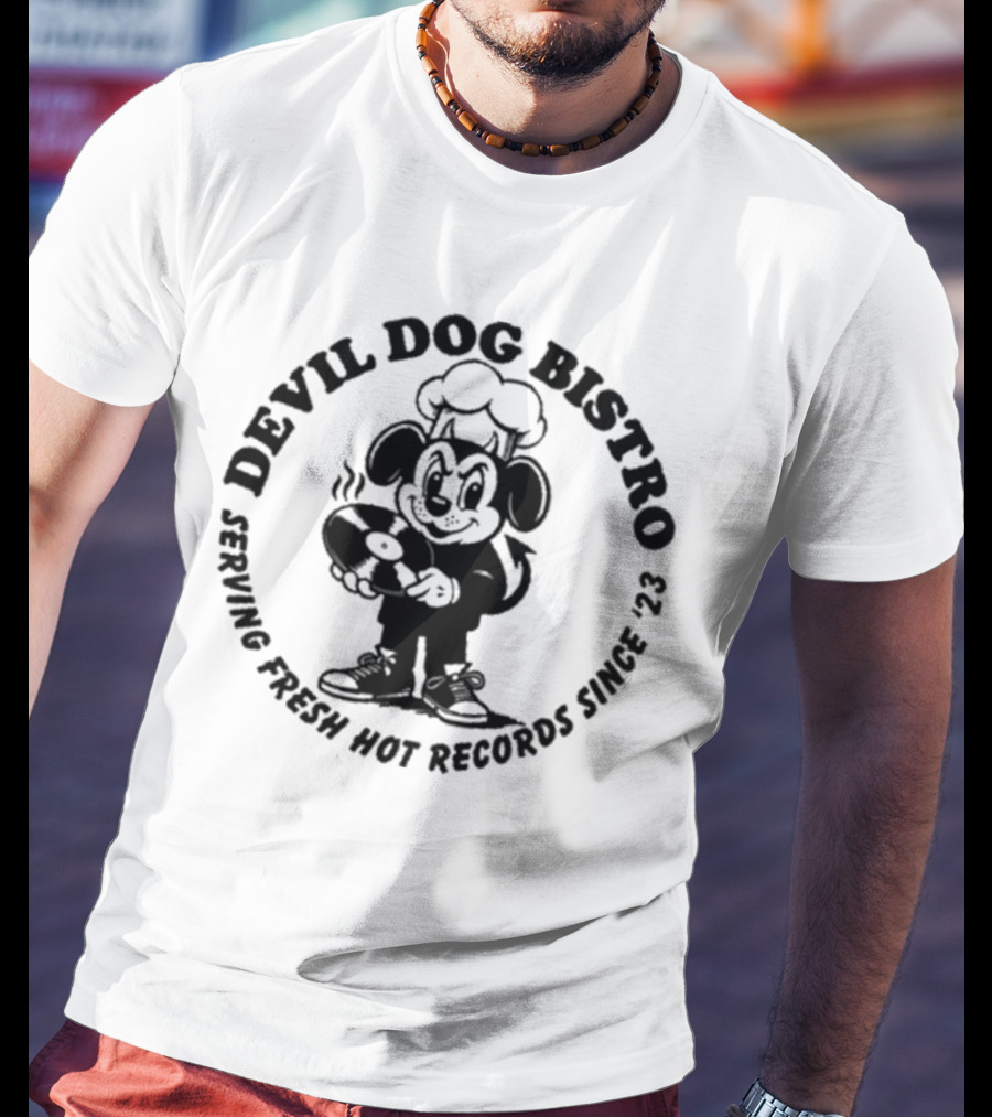 Devil Dog Bistro Fresh Hot Records Culinary Mascot Since ’23 T-Shirt