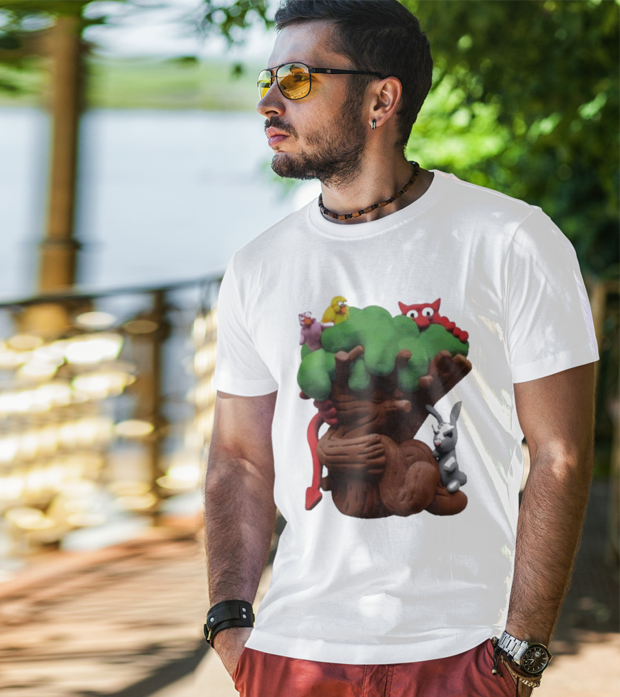 Spookywoods Tree With Animals And Cartoon Creatures T-Shirt
