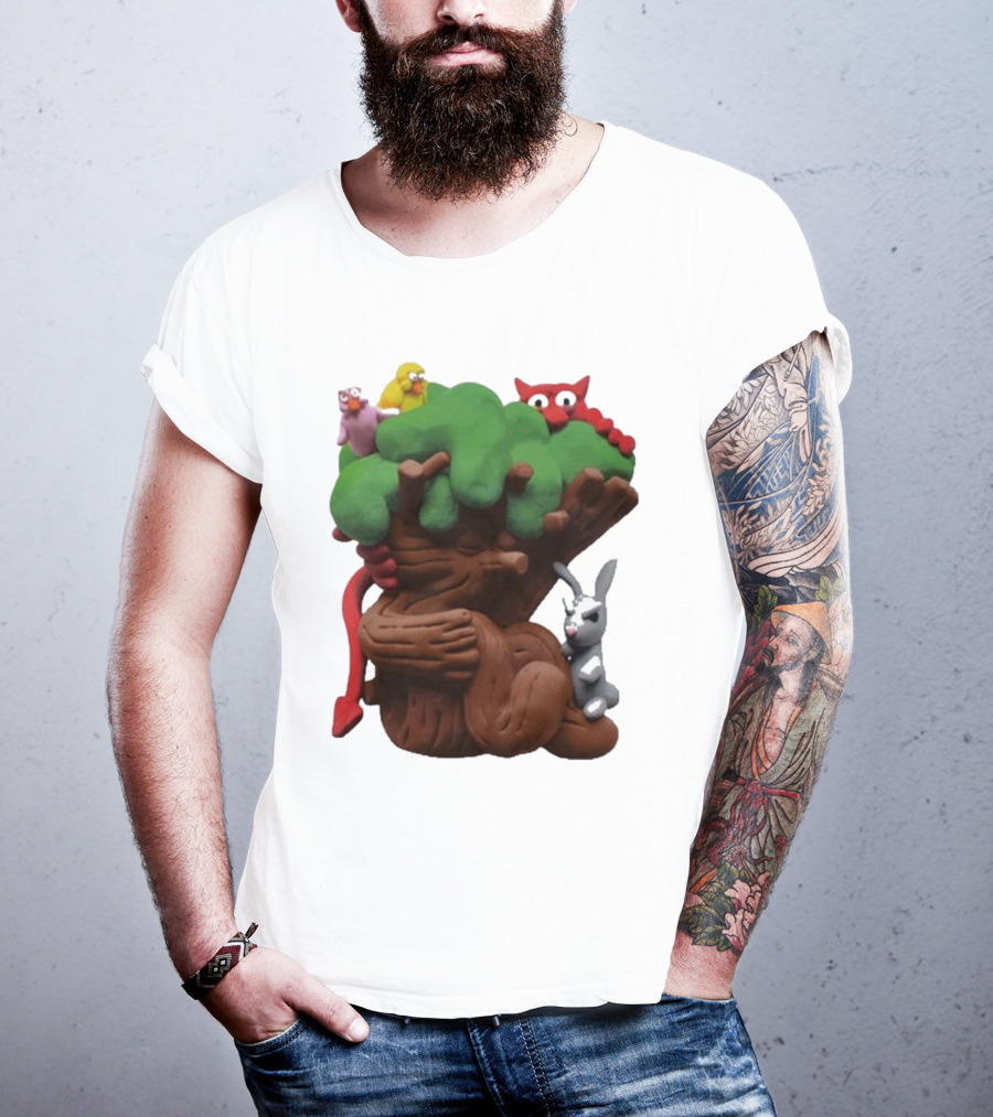 Spookywoods Tree With Animals And Cartoon Creatures T-Shirt