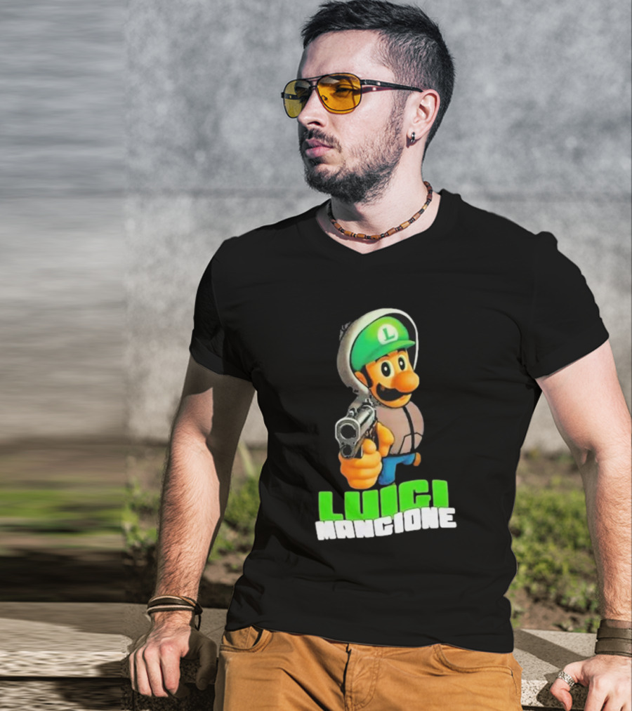 Luigi Mangione Luigi With Gun Iconic Image T-Shirt