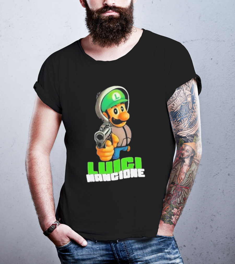 Luigi Mangione Luigi With Gun Iconic Image T-Shirt