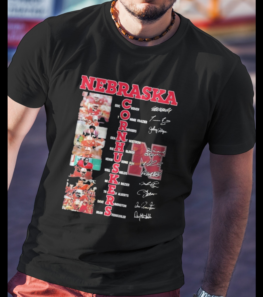 Nebraska Cornhuskers Football Legendary Player Signatures And Photos T-Shirt