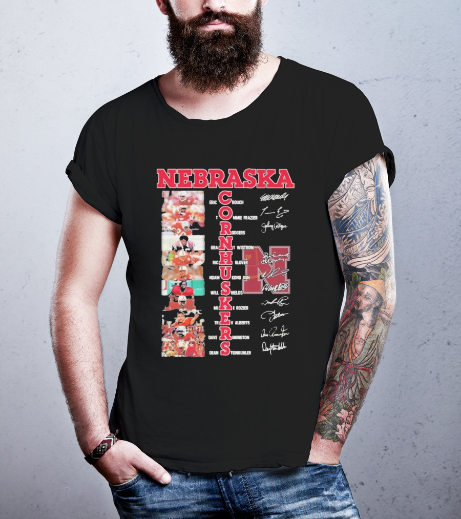 Nebraska Cornhuskers Football Legendary Player Signatures And Photos T-Shirt