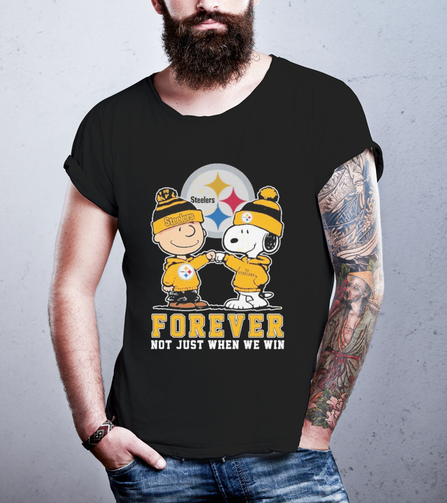 Pittsburgh Steelers Snoopy Forever Not Just When We Win Fan Fist Bump T-Shirt