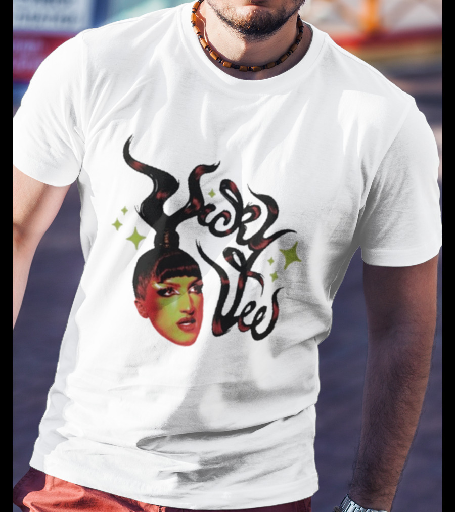 Vicky Vee Stylized Hair And Glittery Accents T-Shirt