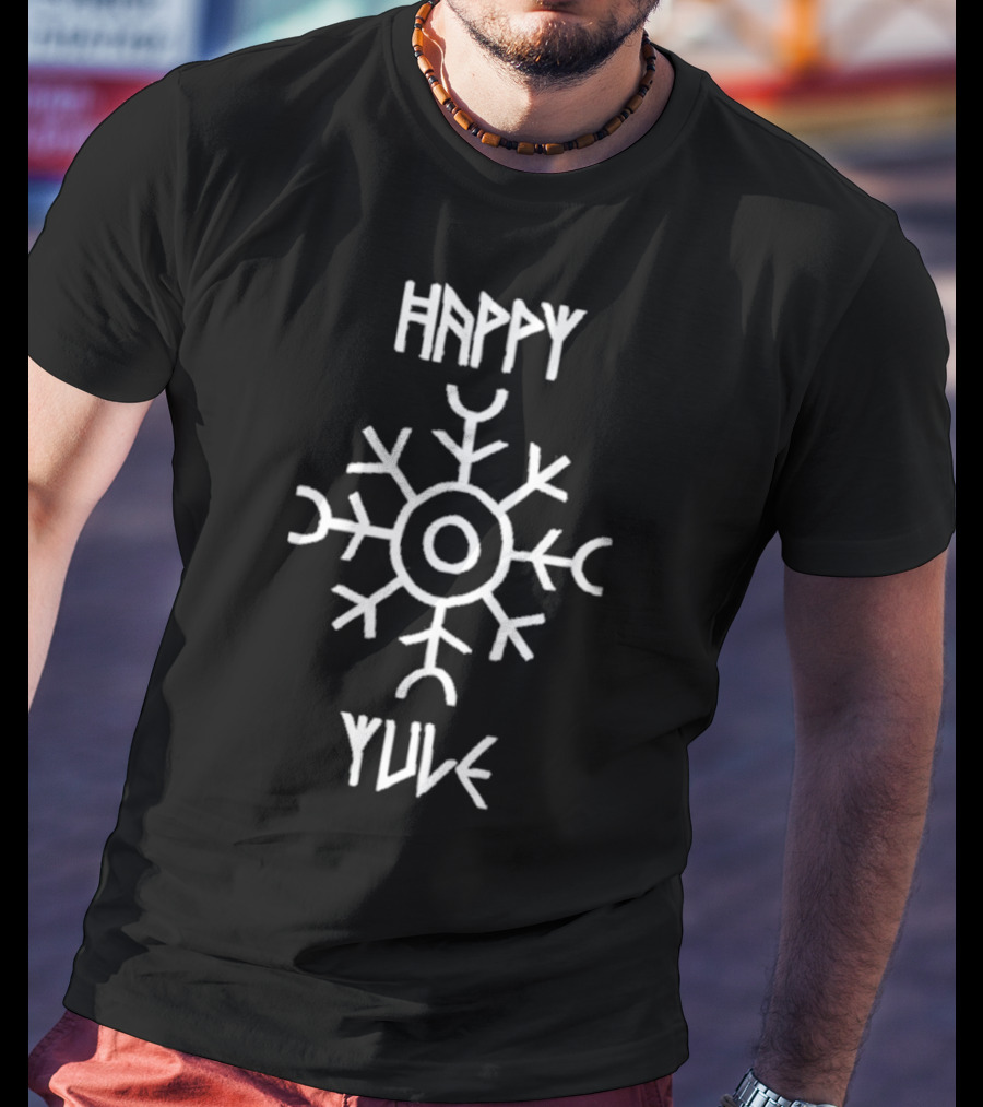 Happy Yule Matt Skiba Holiday Nordic Symbol Snowflake T-Shirt
