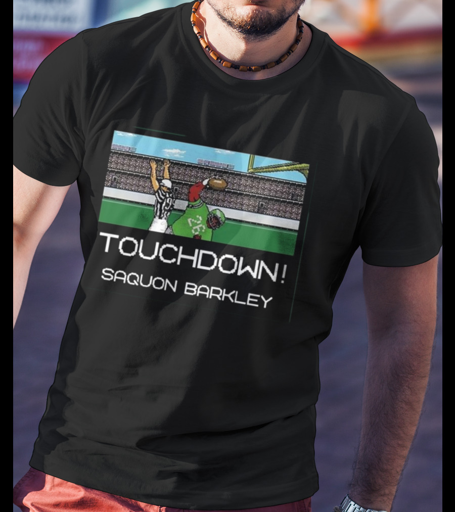 TOUCHDOWN Saquon Barkley Tecmo Catch T-Shirt