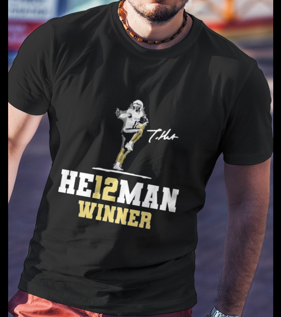 HE12MAN Winner Travis Hunter Signature Football T-Shirt