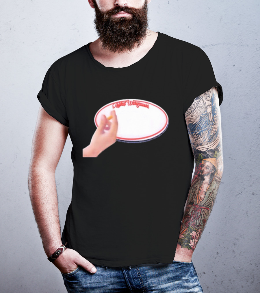 Trójkąt Warszawski White Plate With Hand And Cigarette T-Shirt