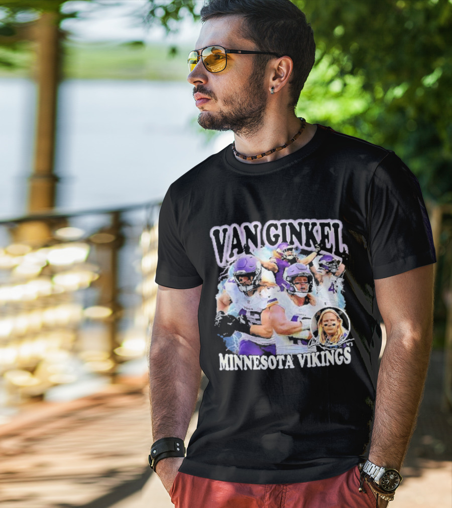 Van Ginkel Minnesota Vikings Football Action Montage T-Shirt