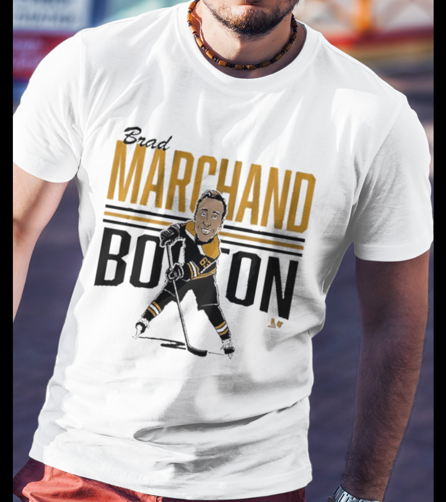 Brad Marchand Boston Center Ice Caricature T-Shirt