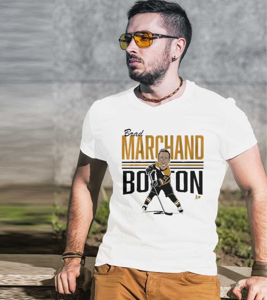 Brad Marchand Boston Center Ice Caricature T-Shirt