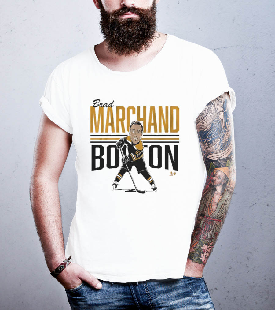 Brad Marchand Boston Center Ice Caricature T-Shirt