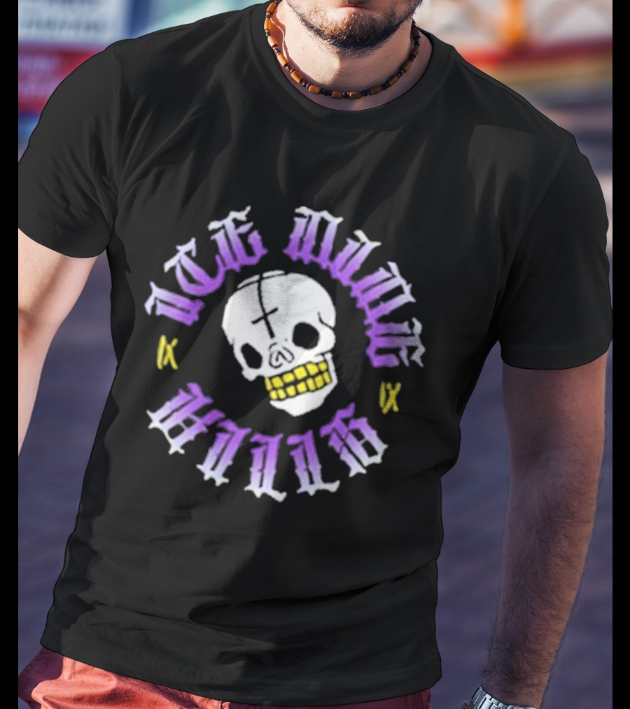 Ice Nine Kills Skull With Purple And Yellow Gothic Letters T-Shirt