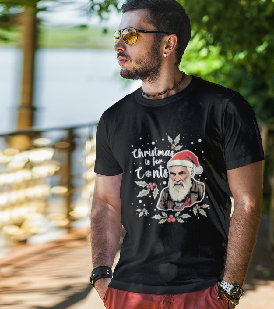 Jim Brassic Christmas Is For Cnts Santa T-Shirt
