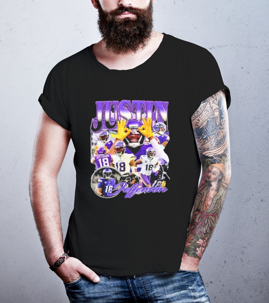 Justin Jefferson Wide Receiver 18 Minnesota Vikings Football Player T-Shirt