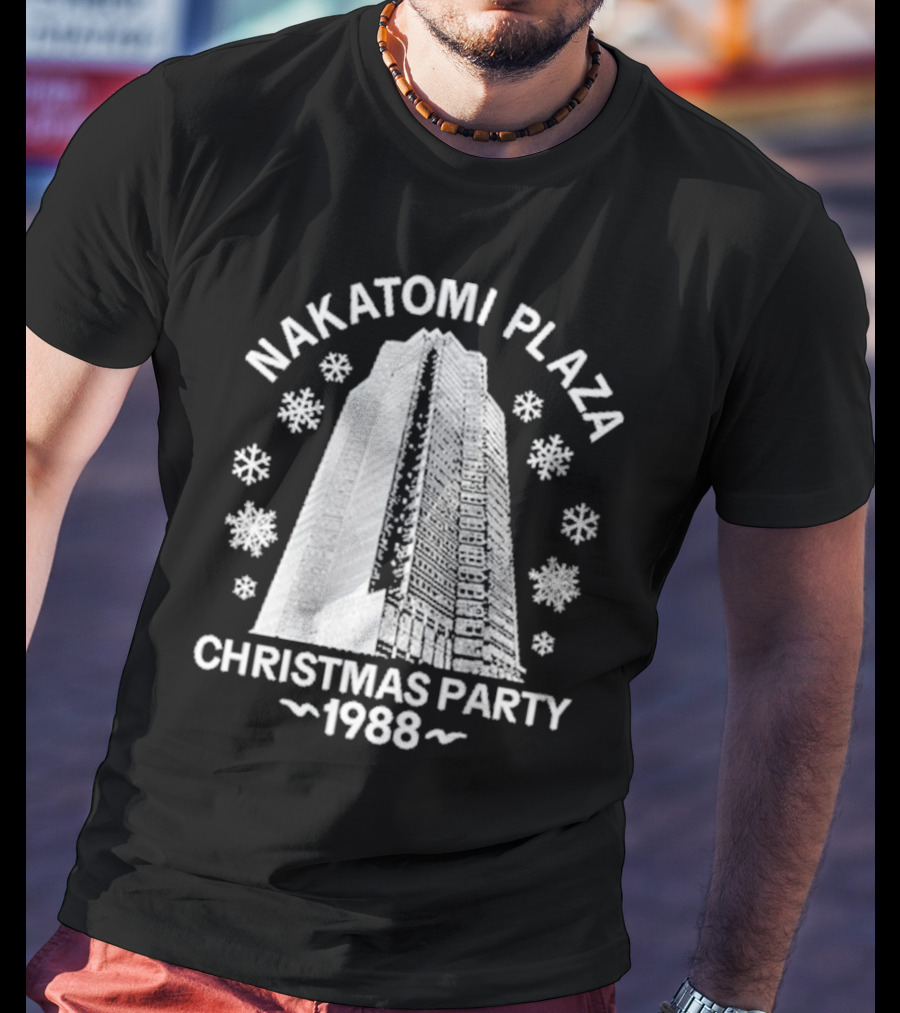 Nakatomi Plaza 1988 Christmas Party With Snowflakes T-Shirt