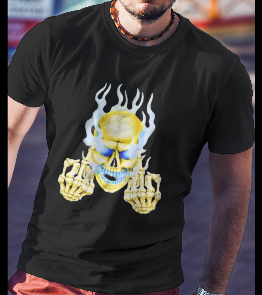 Skull Babbitt Revived Flaming Skeletal Embrace T-Shirt