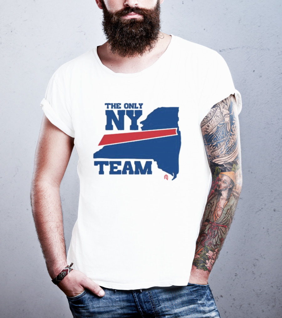 The Only NY Team New York State Silhouette Red Stripe T-Shirt