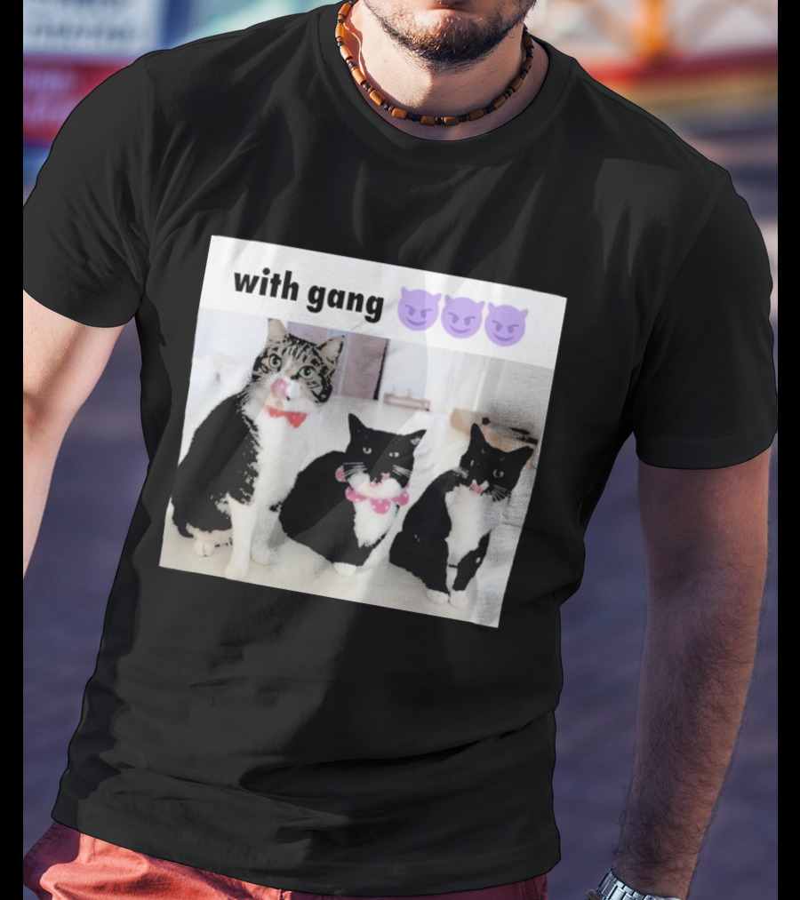 Unicouniuni3 With Gang Cat Devil Emoji Trio T-Shirt