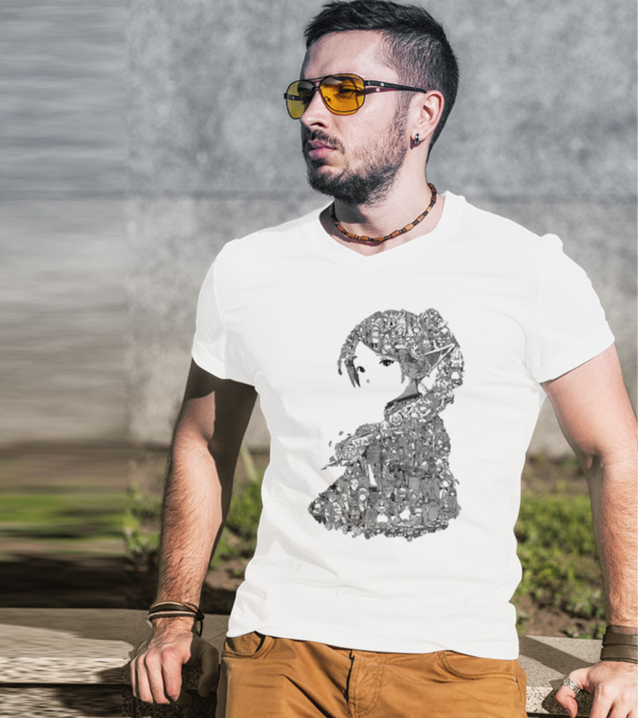 Turned Ninja Frieren Manga Collage Character T-Shirt