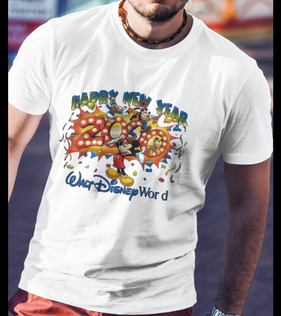 Walt Disney World Happy New Year 2000 Mickey And Friends T-Shirt