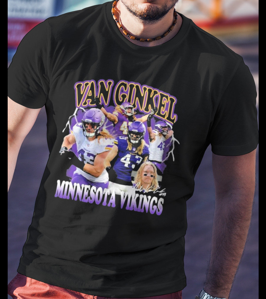 Van Ginkel Minnesota Vikings Football Player T-Shirt