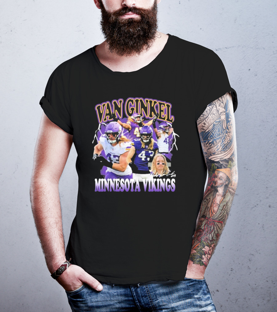 Van Ginkel Minnesota Vikings Football Player T-Shirt