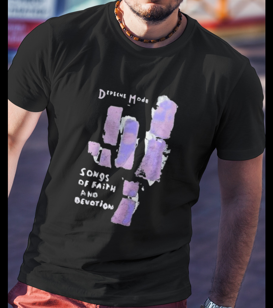 Depeche Mode Songs Of Faith And Devotion Abstract Violet Hand T-Shirt