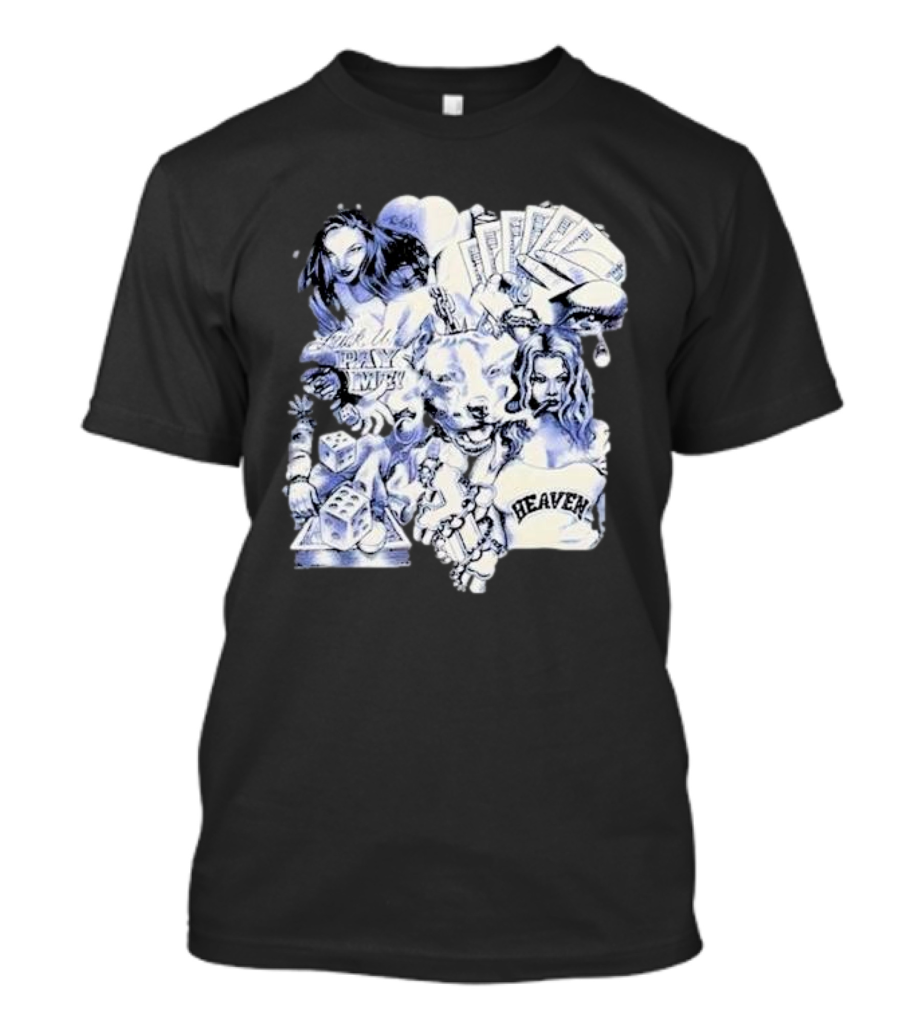 Geezyworld Heaven OTX FYPM Dice Cards Chains Women T-Shirt