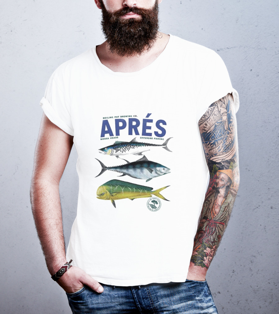 Boiling Pot Brewing Co Après Noosa Heads Offshore Fishing Fish T-Shirt