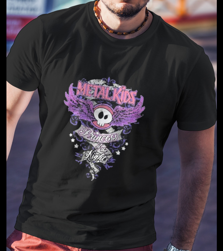 Metalkids Purple Winged Skull Princess Of The Night Stars T-Shirt