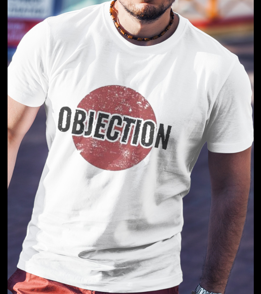 Objection Distressed Red Circle Manmarzee T-Shirt